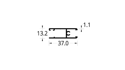HORIZONTAL INFERIOR ASTRAL 1.6 (37 X 13.2) mm.