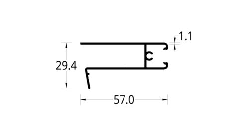 HORIZONTAL INFERIOR FIJO ASTRAL 2.0 (57 X 29.4) mm.