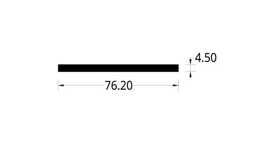 PLATINA ALUMINIO (3 X 3/16)"  (76.2 X 4.5) mm.