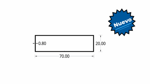 CODAL BOQUILLERA (2,75 X 0.78)" (70.00 X 20.00)mm ESPESOR 0.80 mm.