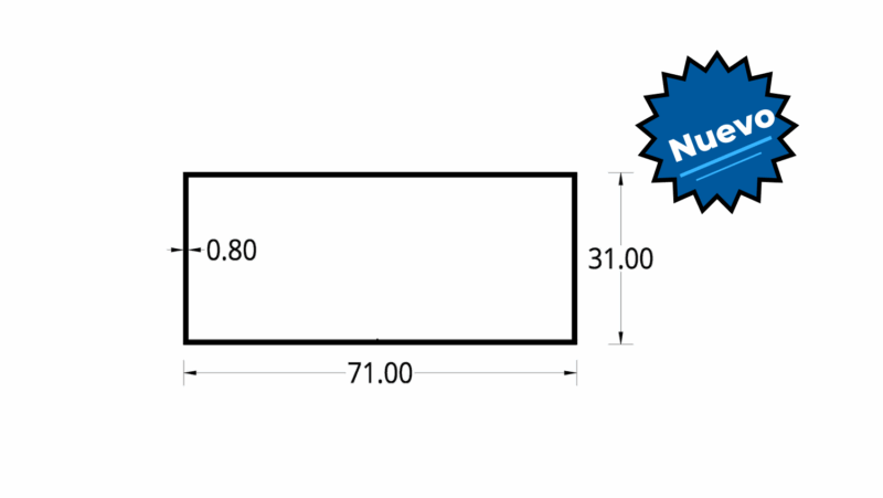 CODAL BOQUILLERA  (2.79 X 1.22)" (71.00 X 31.00)mm ESPESOR 0.80 mm.