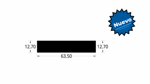 PLATINA DE ALUMINIO (2 1/2 X 1/2)"  (63,5X 12,7) mm.