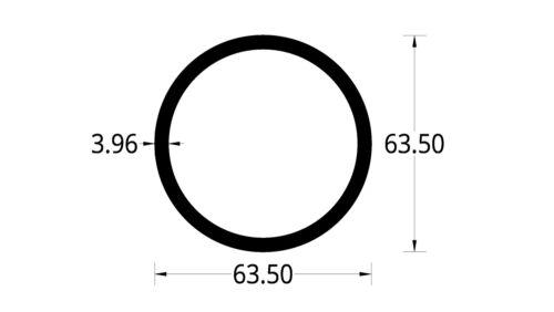 TUBO CIRCULAR (2 1/2)" (63.5) mm ESPESOR 3.96 mm.